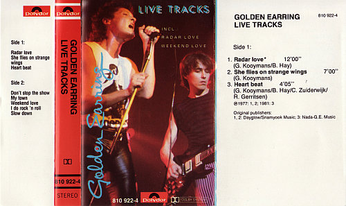 Golden Earring Live Tracks cassette inlay 1983 NL